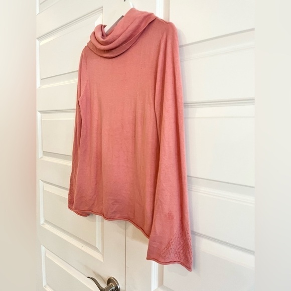 Sundance Catalog Angora Rabbit Hair Cotton Blend Sweater Cowl Neck Pink Womens M - Picture 2 of 8